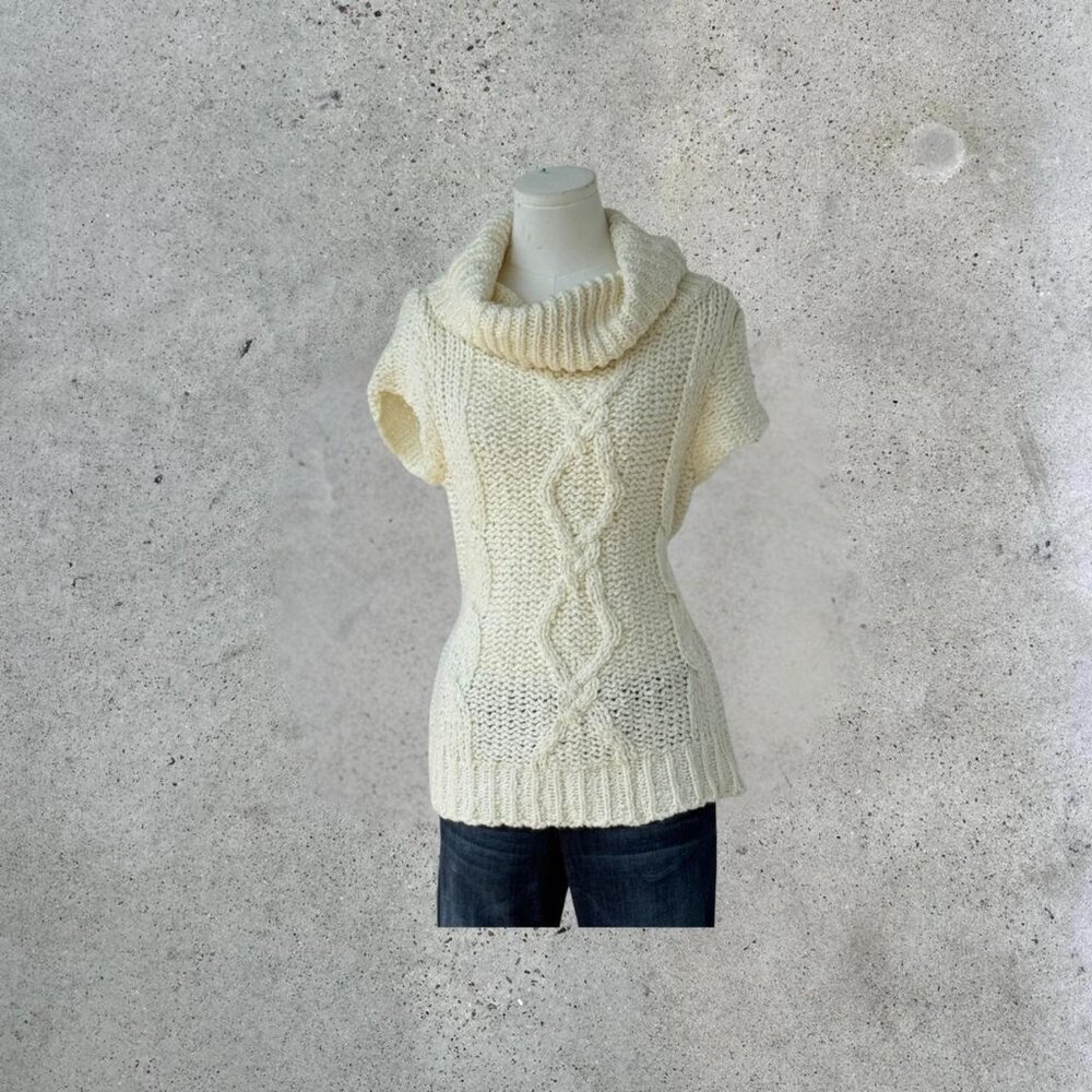 y2k cream knit sweater